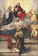 Pietro Faccini Christ and the Virgin Mary appear before St. Francis of Assisi oil on canvas